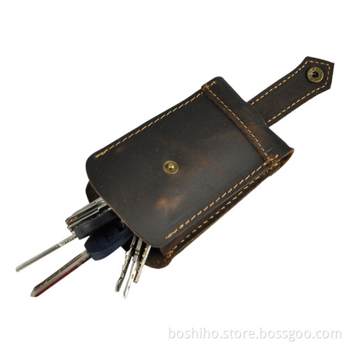 Boshiho vintage brown pu leather key holder